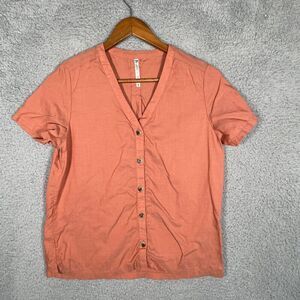 Kuhl Women's Hadley Short Sleeve Button Up Shirt Size Small Orange